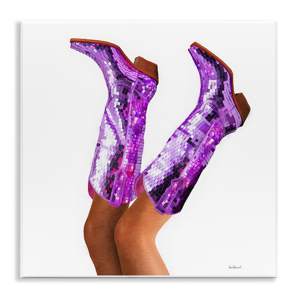 Stupell Purple Glam Cowgirl Boots Wall Plaque Art Design By Amanda Greenwood