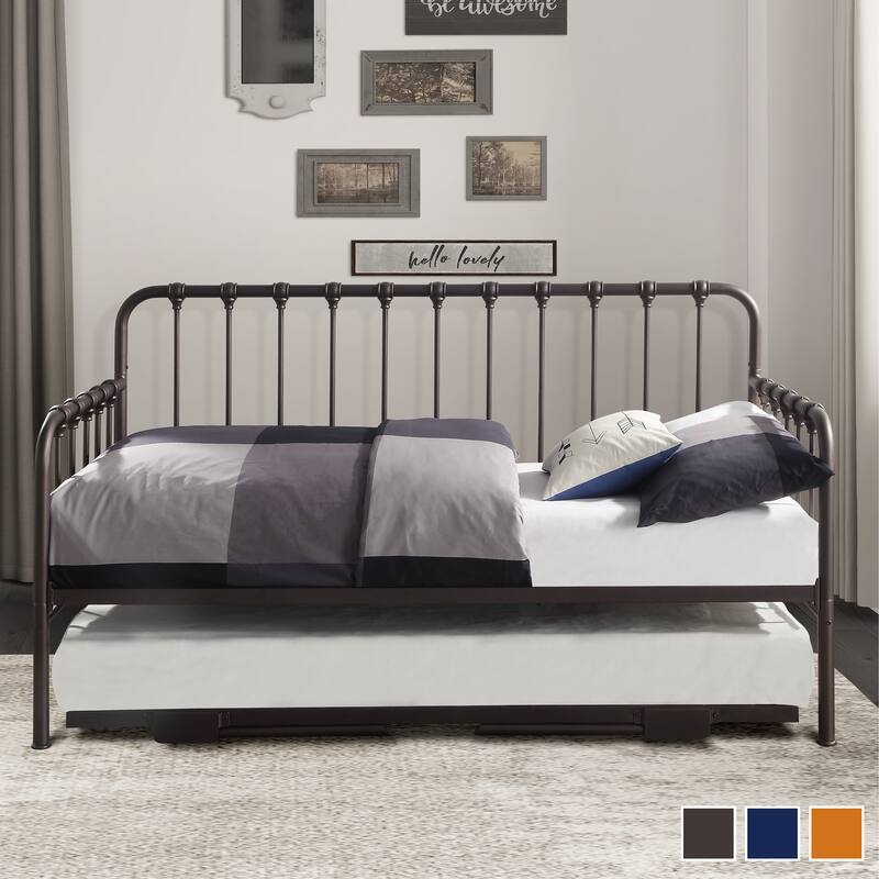 Eury Open Frame Metal Daybed with Lift-Up Trundle