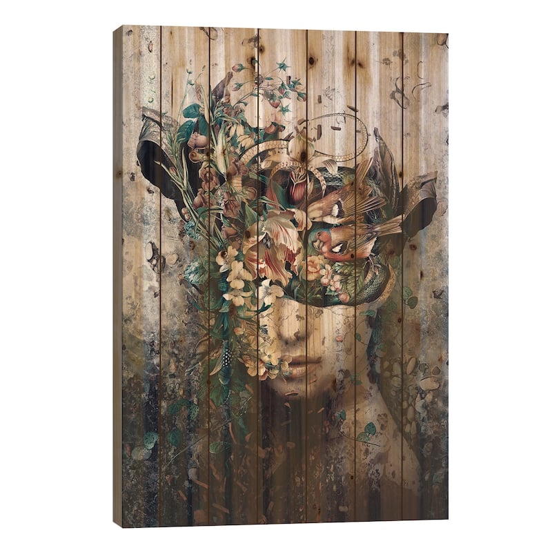 Source Of Life Print On Wood by Riza Peker - Multi-Color - 40x26x1.5