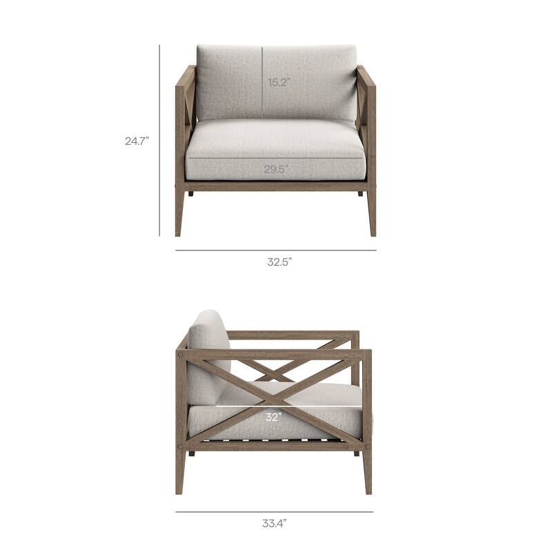 Northlake 5-Piece Outdoor Patio Teak Wood Furniture Set