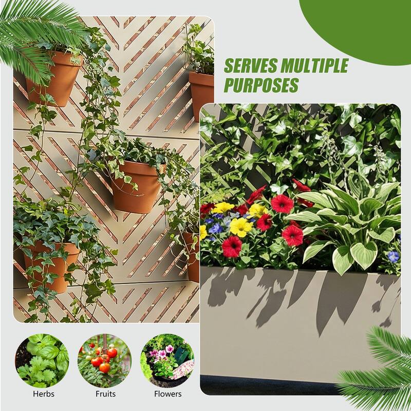 Raised Garden Bed Planter with Trellis Movable Planter Box with Lockable Wheels