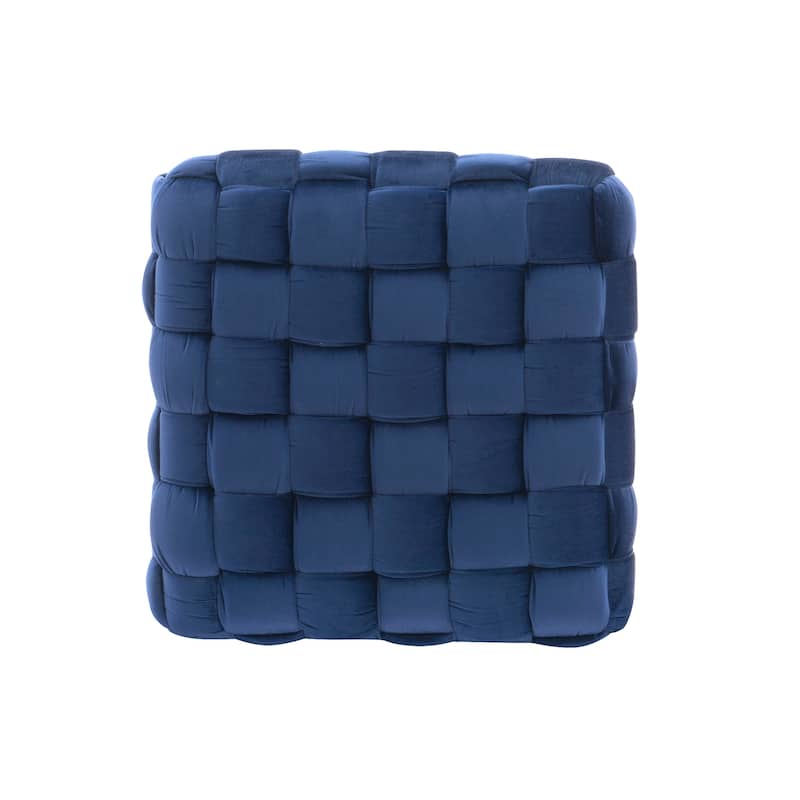Newbury Handwoven Velvet Square Ottoman