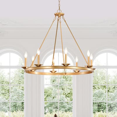 Eva 8-Light Metal Round Chandelier.