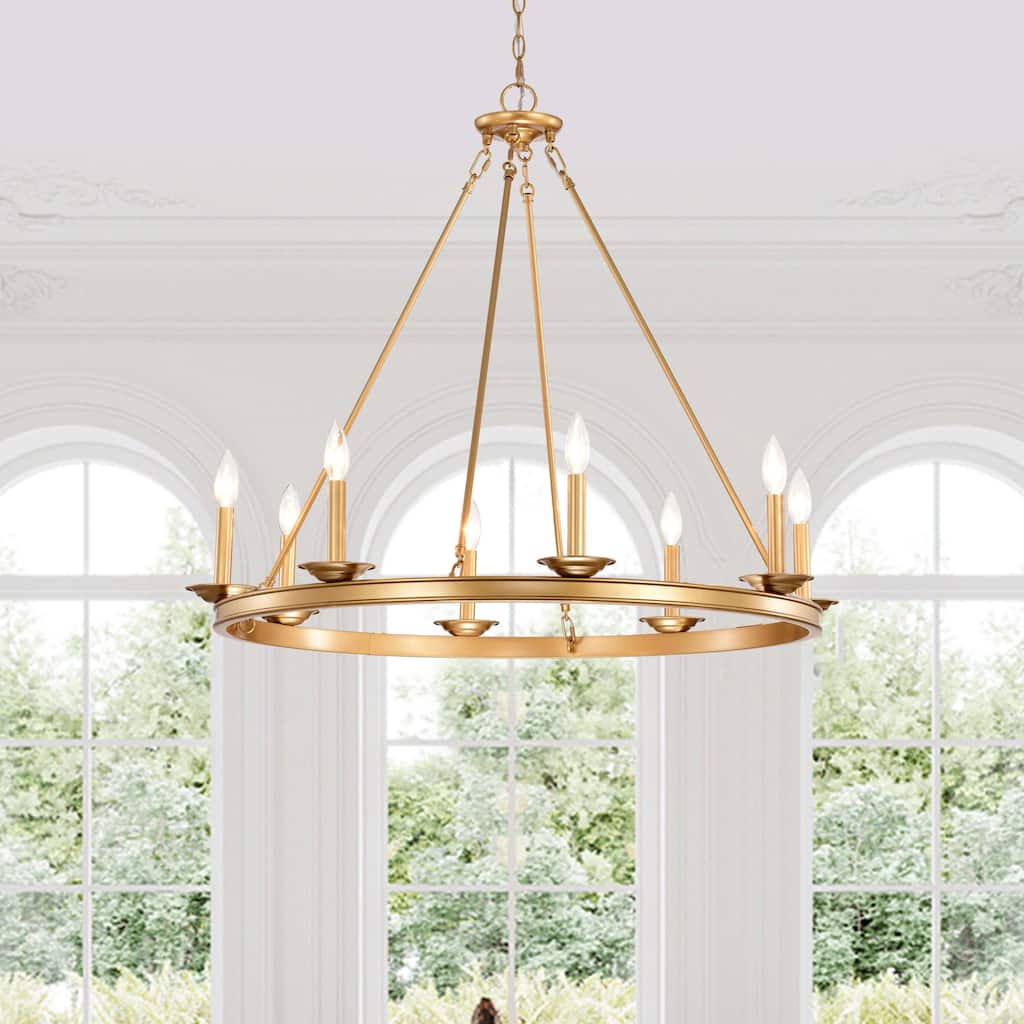 Eva 8-Light Metal Round Chandelier.
