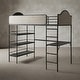preview thumbnail 1 of 4, Furniture of America Orven Modern Black Metal Twin Loft Bed with Desk and Shelves Beige