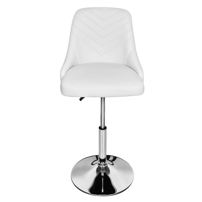 Javlergo Set of 1/2/3 Brown & White PU Leather Adjustable Swivel Bar Stools for Kitchen Living Room Office