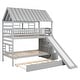 preview thumbnail 4 of 29, House-shaped Roof Frame Bed Window Design House Bunk Bed Twin over Twin with Trundle Bed, Slide and Storage Staircase