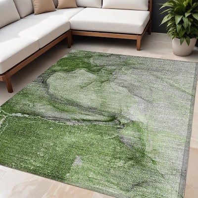 Mato Modern Art-Inspired Weather Resistant Blended Style Outdoor Rug