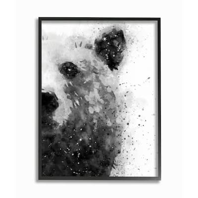 Stupell Forest Bear Watercolor Wild Animal Black White Framed Wall Art