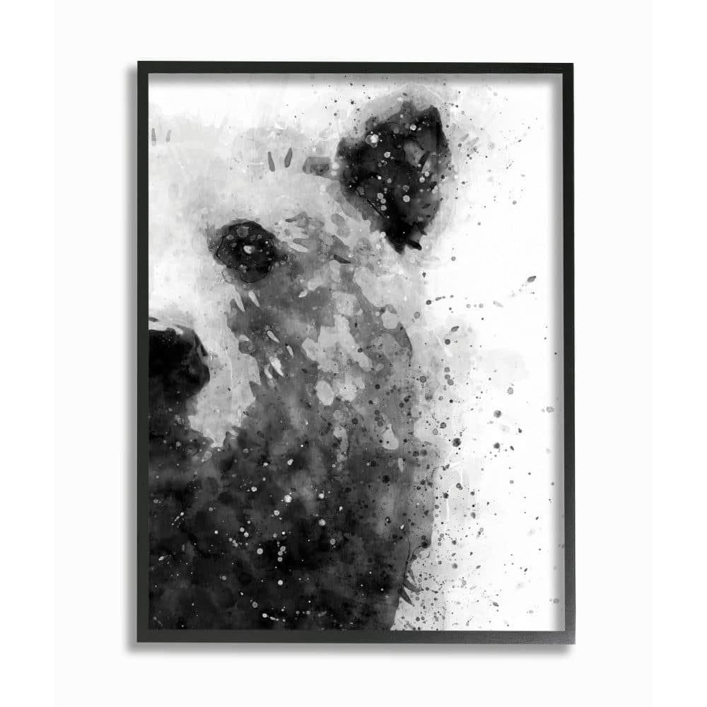 Stupell Forest Bear Watercolor Wild Animal Black White Framed Wall Art