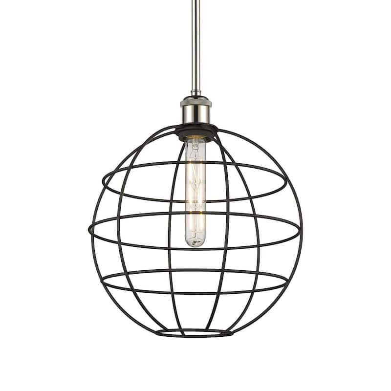Innovations Lighting 516-1S-15-12 Lake Placid Pendant Lake Placid 12" - Polished Nickel / Matte Black