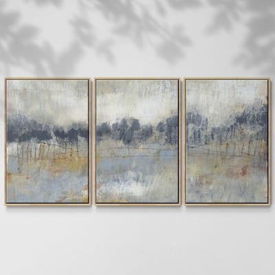 Cool Grey Horizon II - Multi Piece Framed Canvas