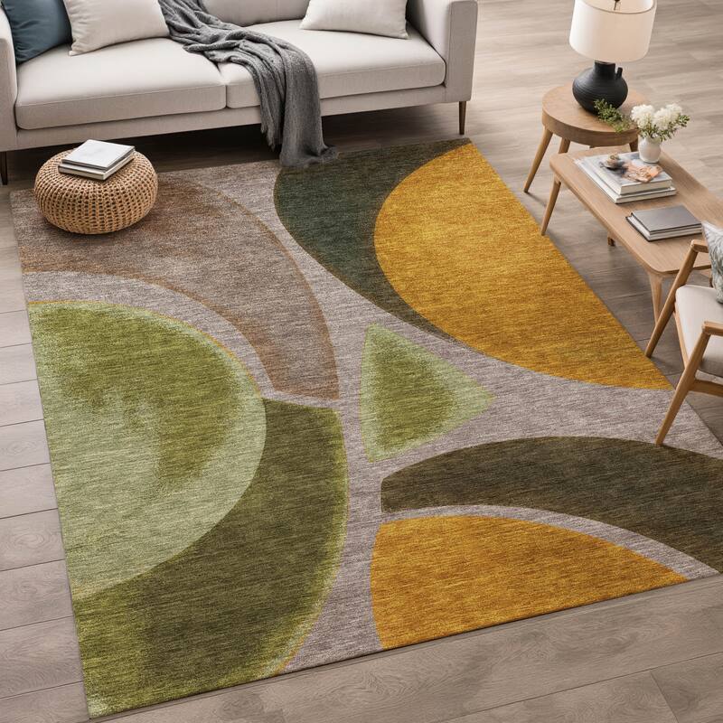 Machine Washable Indoor/ Outdoor Modern Hays Chantille Rug