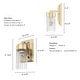 preview thumbnail 3 of 10, Hunter Gatz 1-Light Wall Sconce Light - Glam, Contemporary, Transitional - Damp Rated!