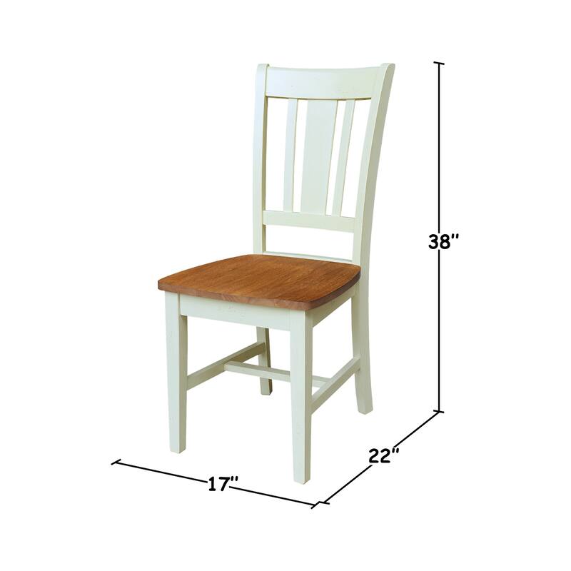 International Concepts Solid Wood San Remo Splatback Chairs - Set of 2