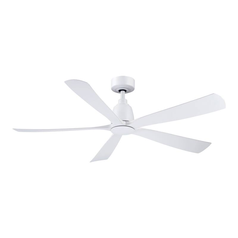 Fanimation Kute5 52 inch Indoor/Outdoor Smart Ceiling Fan with Remote - Matte White - 52 - Matte White - Remote