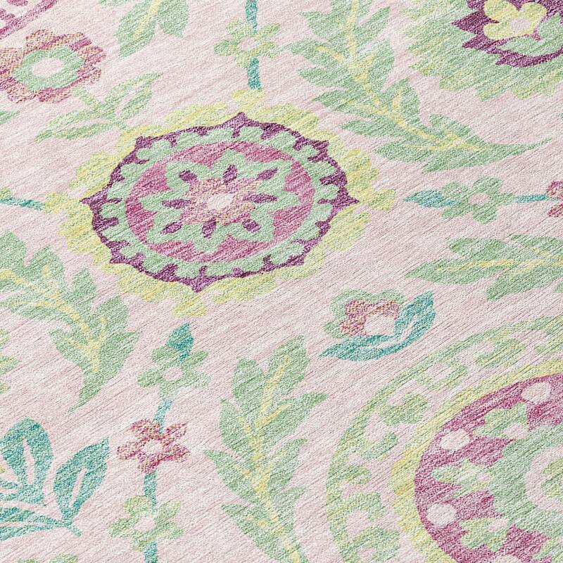 HomeRoots Floral Transitional Rectangle Outdoor Rug