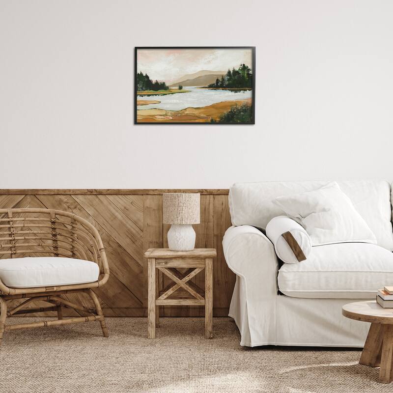 Stupell Relaxing Valley Lake Framed Giclee Art Design By Max Maxx
