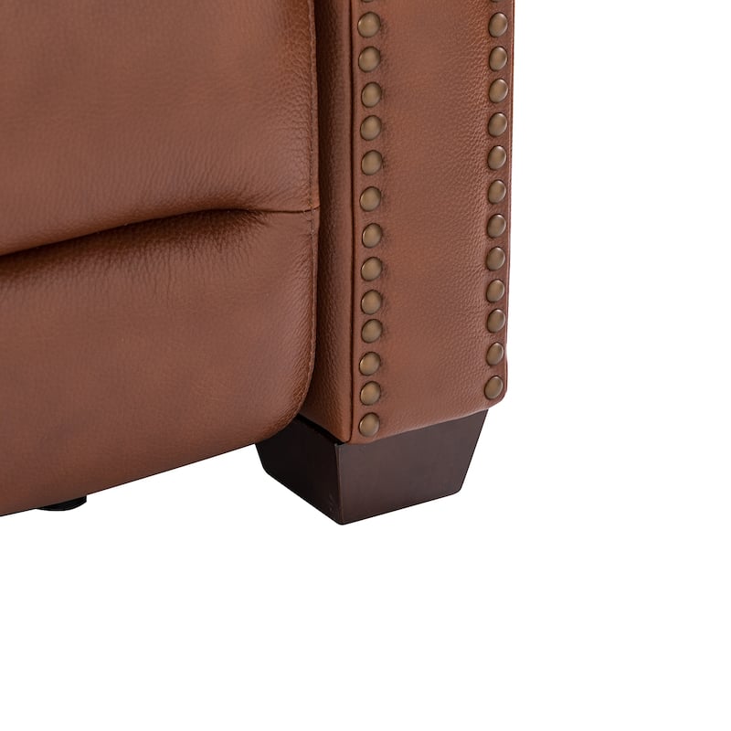Alina 31.50" Wide Genuine Leather Power Recliner with USB Port