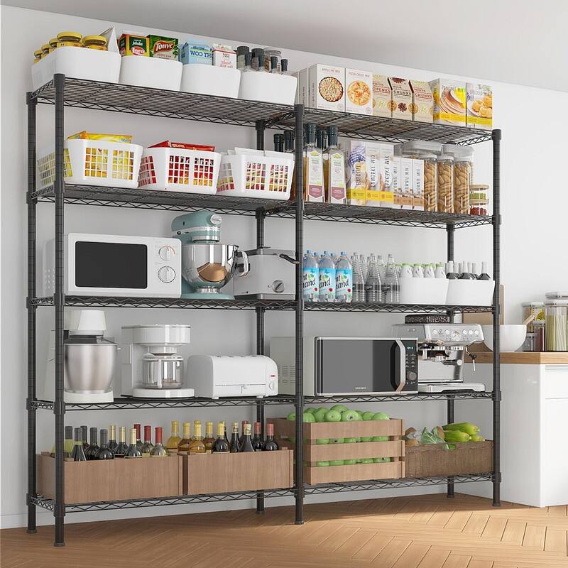 62.9''W Adjustable Storage Shelves NSF Wire Shelving Unit Multiple rows Shelving for Storage Rack Shelves