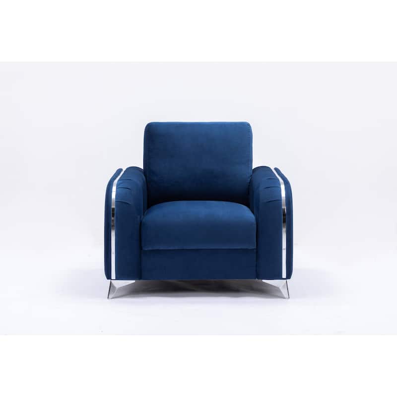 38" Velvet Accent Chair with Chrome Legs