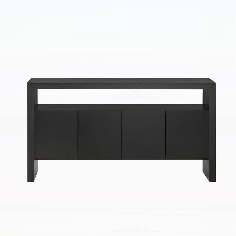 Modern Wood Sideboard with Open Shelf,for Multiple Living Spaces