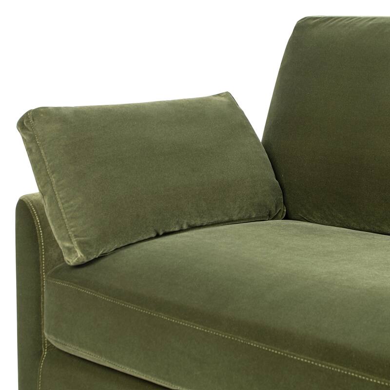 Pasadena 75.5" Velvet Modern Farmhouse Loose Pillow-Back Sofa