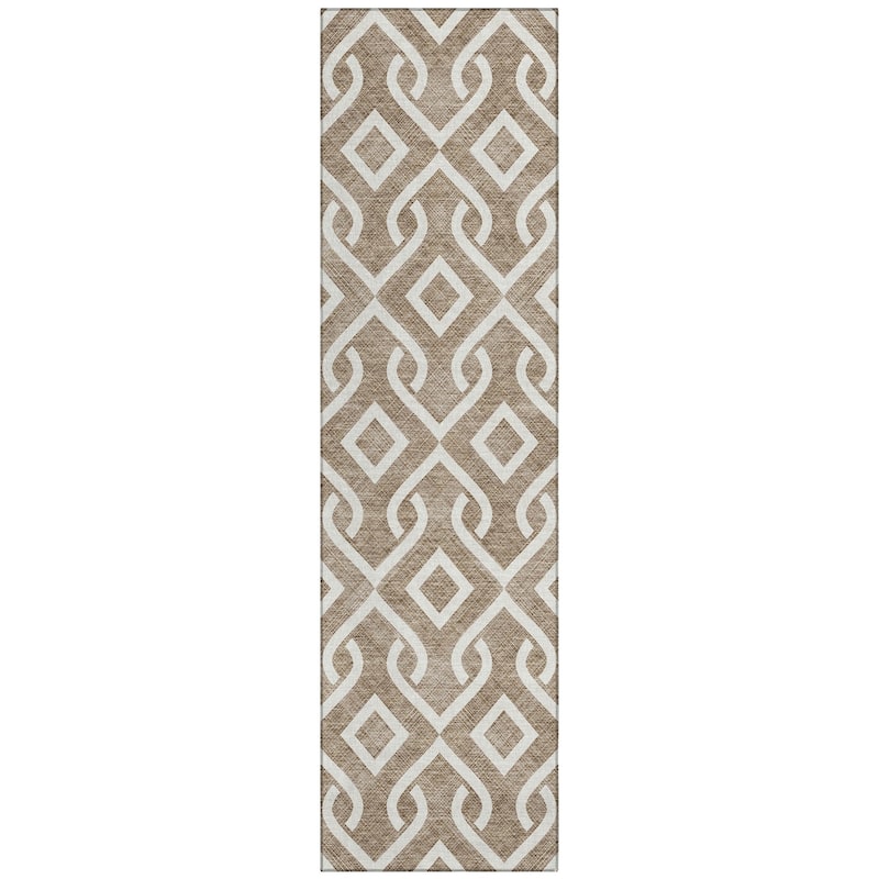 Machine Washable Indoor/ Outdoor Chantille Trellis Scroll Rug