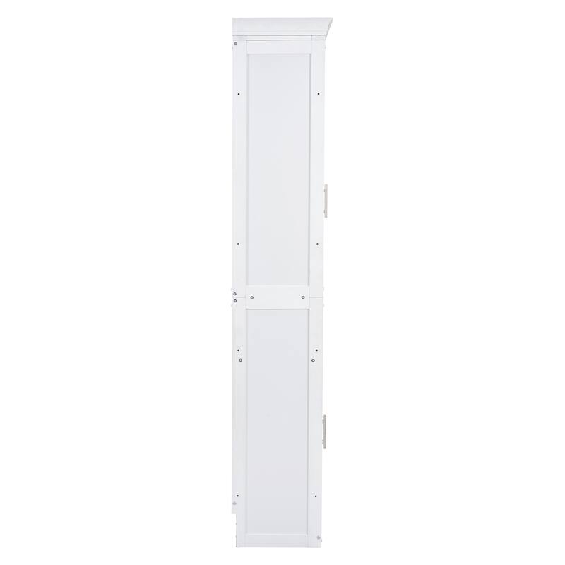 Queen Murphy Wall Bed with Integrated Storage Cabinets, Wardrobe and Drawers, Foldable Design