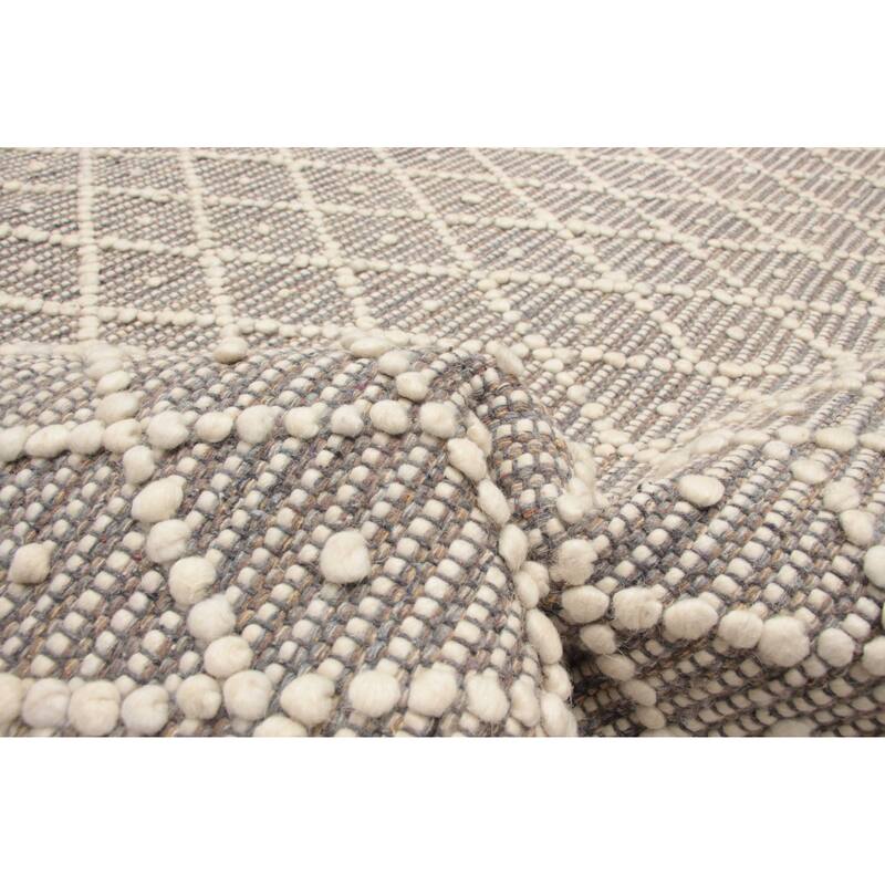 ECARPETGALLERY Braid weave Sienna Taupe Wool Rug - 5'1 x 7'11