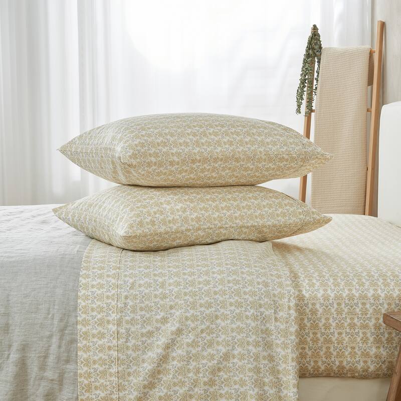 Patina Vie Maison 100% Cotton Percale Vintage Floral Sheet Set