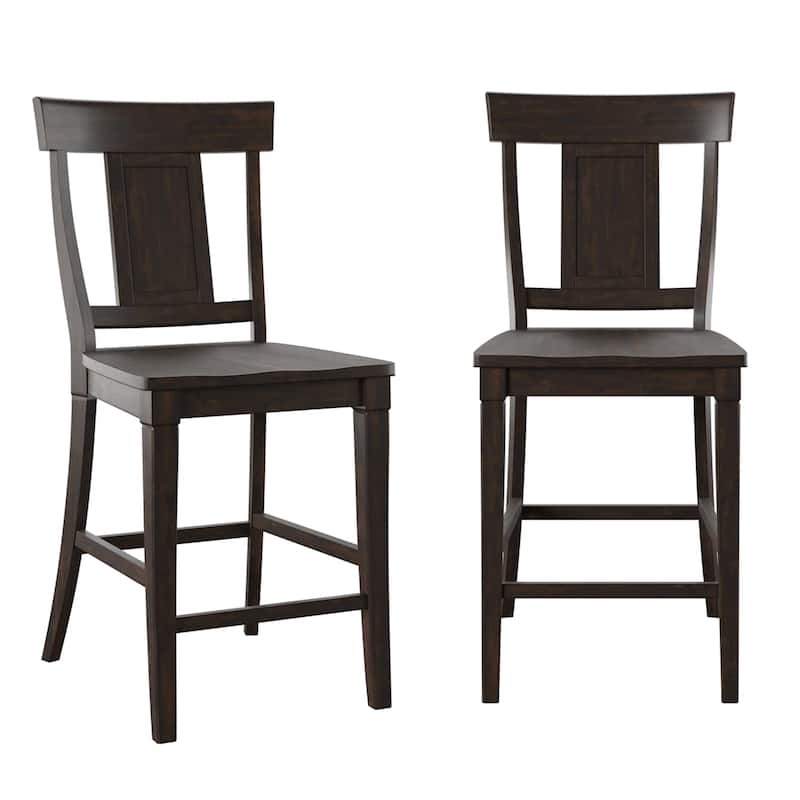 Ronda Panel Back Wood Counter Height Chairs (Set of 2) - Antique Black
