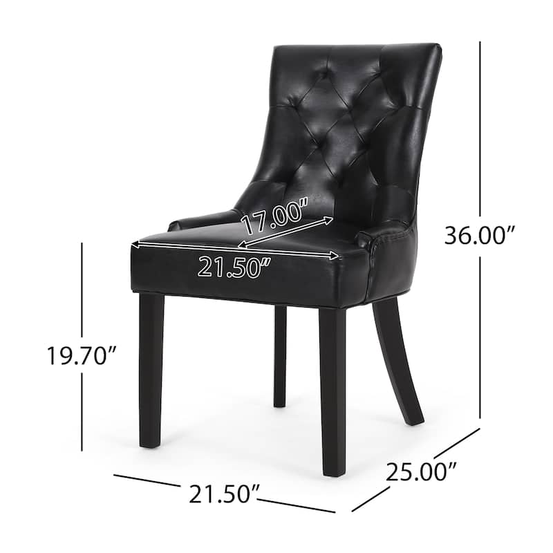 Modern Tufted Diamond Quilted Dining Chairs with Sloping Arms and Upholstered Seat for Dining Rooms, Set of 2