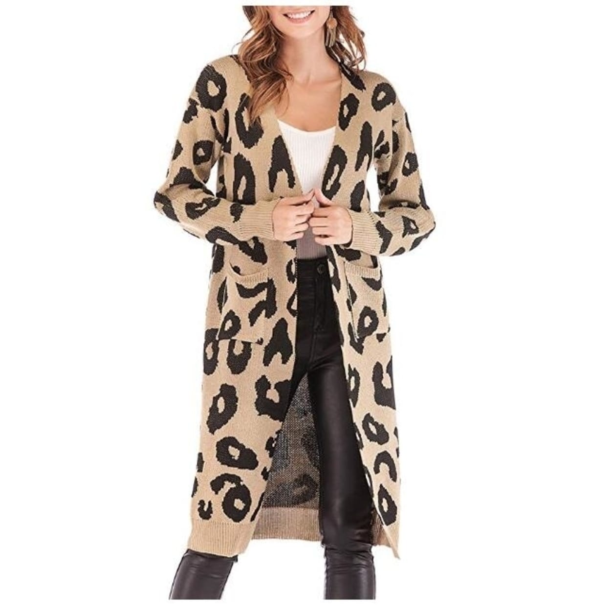 cheetah print long sweater, Off 60 
