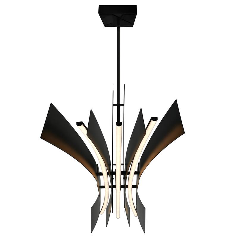 Solara Integrated LED 72in Black Chandelier