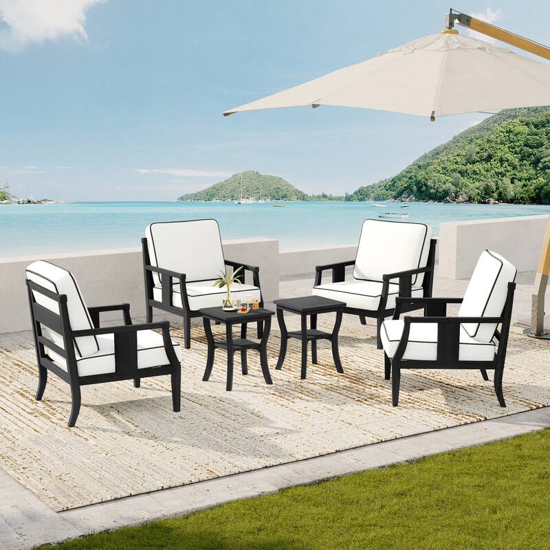 Patio Conversation Sets with Side Table(Set of 6)