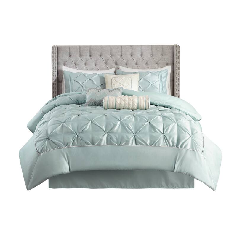 GDF Studio - Laurel 7-Piece Tufted Comforter Set with Decorative Pillows
