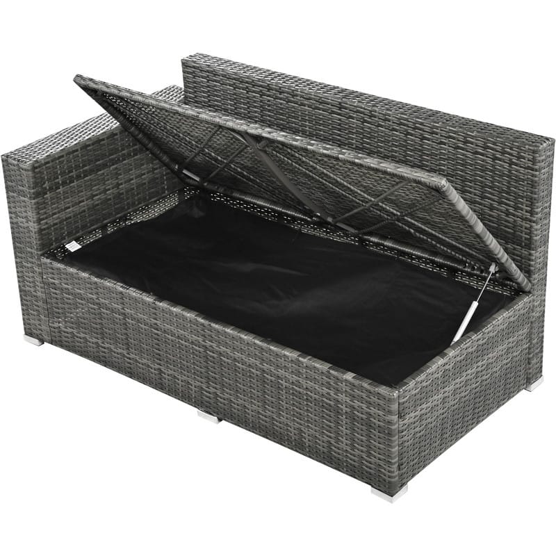 6-Piece All-Weather PE Rattan Patio Set – Adjustable Seating, Storage Box, Removable Covers & Tempered Glass Table Top‌
