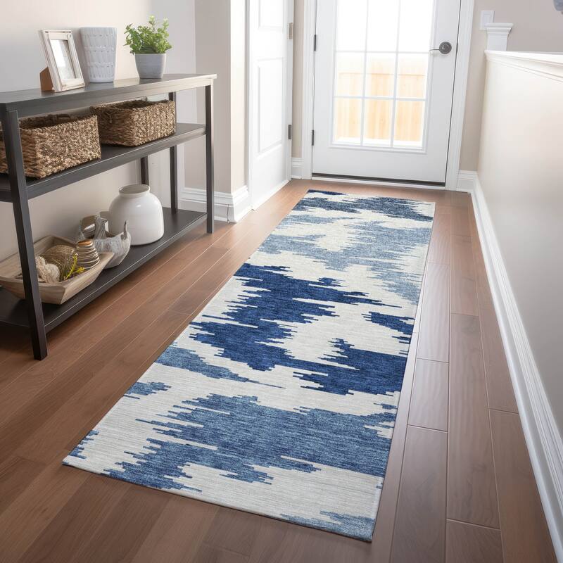 Premium Washable Super Soft Modern Chic Mayfield Rug - Navy - 2' 3" x 7' 6" - Runner