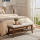 preview thumbnail 3 of 14, Entryway Shoe Bench Storage Bench Fabric Solid Wood, 43-inch Upholstered Bench for Living Room, Bedrooms