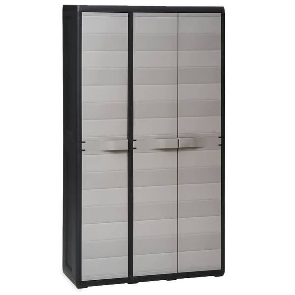 Shop Vidaxl Garden Storage Cabinet With 4 Shelves Black And Gray Overstock 27798481