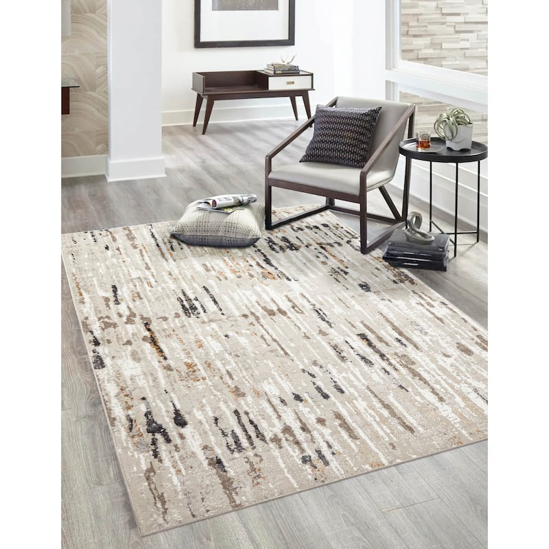 ECARPETGALLERY Machine Made Juniper Taupe Area Rug