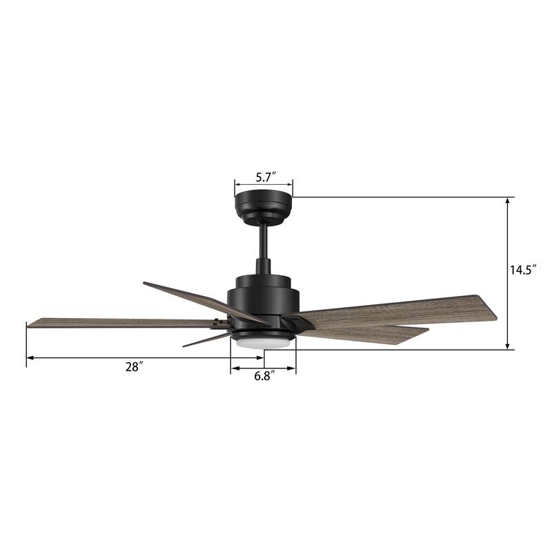 CARRO Joule 56-inch Smart Ceiling Fan with Light and Remote Control-Downrod