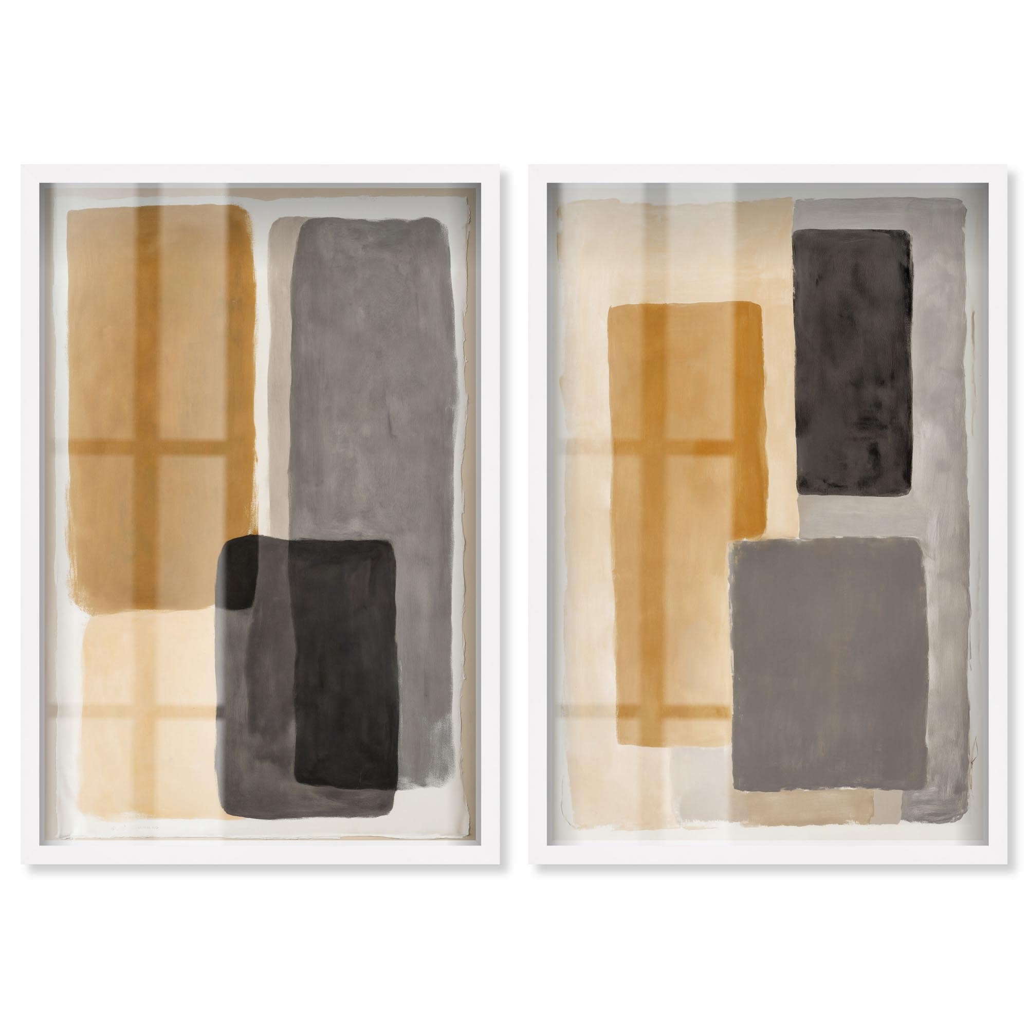 Abstract Simple Shapes Abstract Set Shadowbox Print by Art Remedy