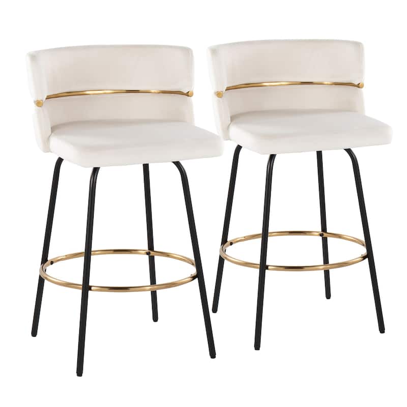 Silver Orchid Lena 26" Fixed-Height Counter Stool (Set of 2)