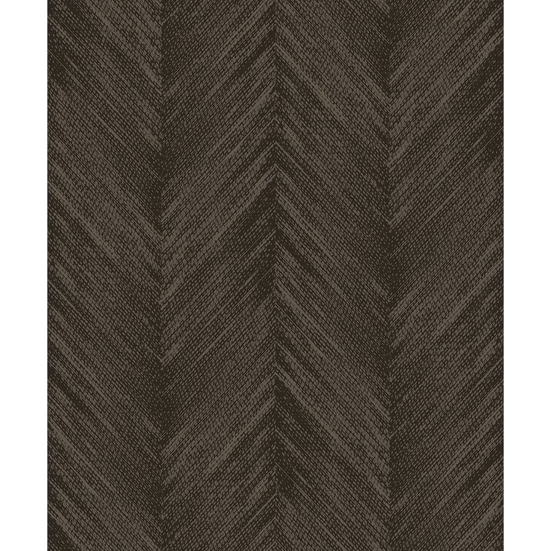 Seabrook Designs Otto Geometric Chevron Non-Woven Unpasted Wallpaper - 20.9 in. W x 33 ft. L - Hickory Smoke