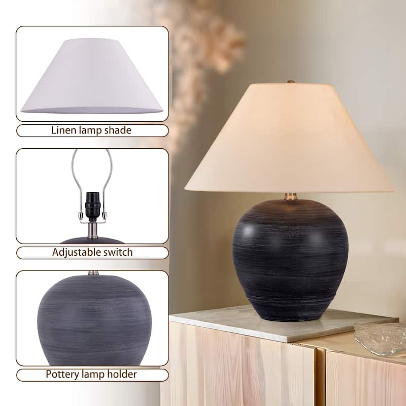 Global Accent Ceramic Table Lamp with Linen Shade
