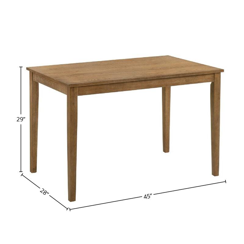 Rustic 5-Piece Dining Set with Weathered Oak Table and Upholstered Chairs, Perfect for Cozy Dining Spaces