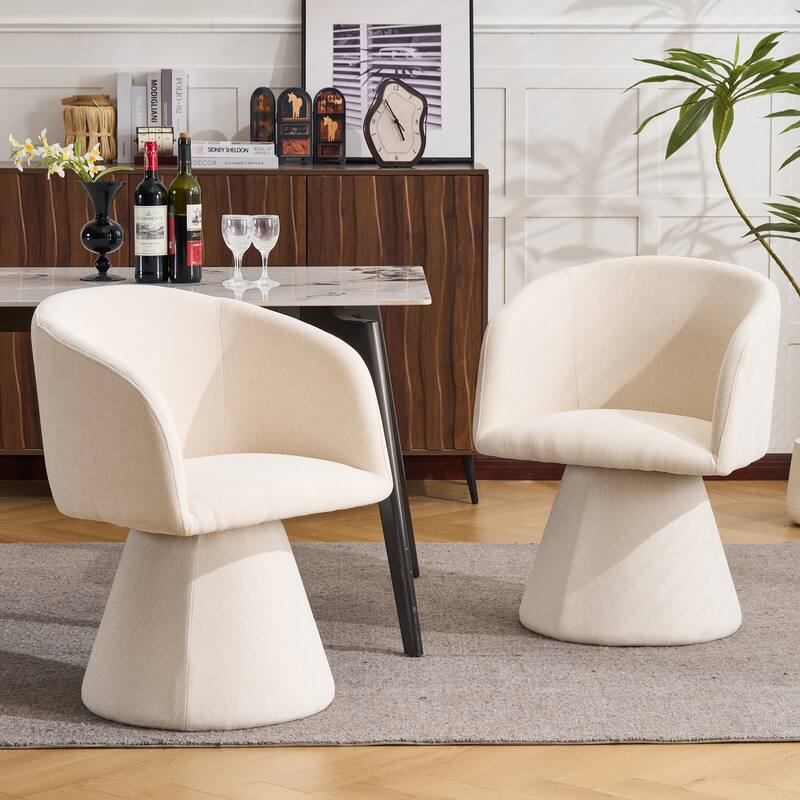 Christopher Knight Home - 180° Swivel Upholstered Dining Chairs with Metal Frame (Set of 2)