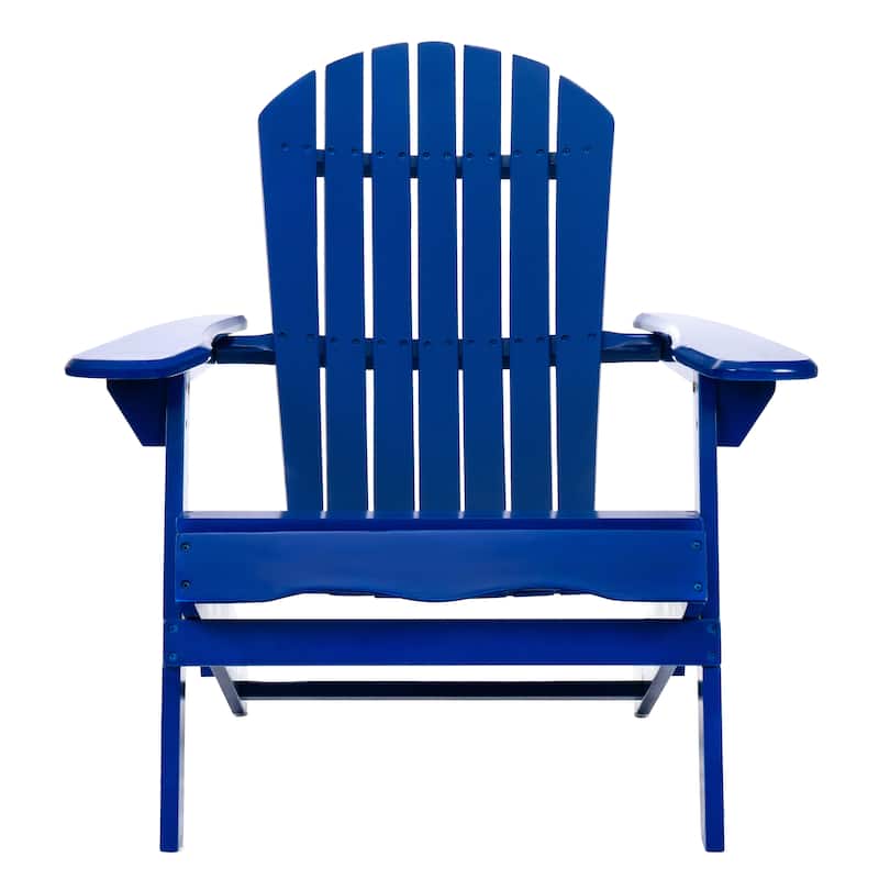 Blue Adirondack Chair Folding Patio Seating with Slatted Backrest, Leisure Chair Reading Chair Leisure Chair